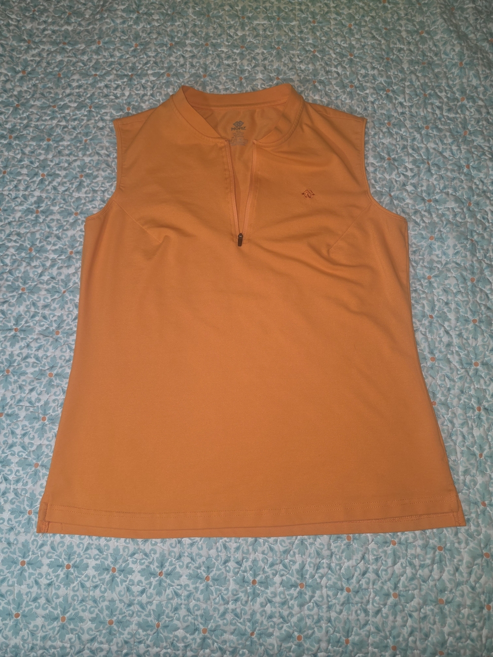 Sleeveless Zip-Front Tank Top in Orange